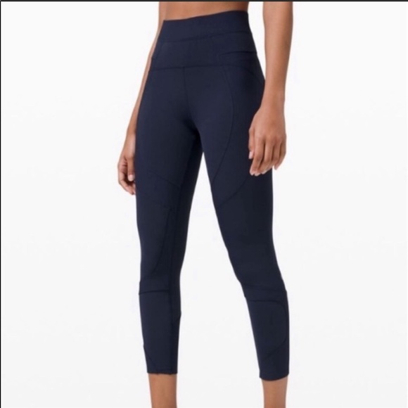 Lulu🍋 Navy Super High Rise New Ambition Tight - Picture 4 of 10